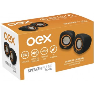 CAIXA DE SOM SPEAKER ROUND PT/LR SK100 -...
