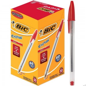 CANETA BIC CRISTAL MEDIA VERMELHA CX/50 ...
