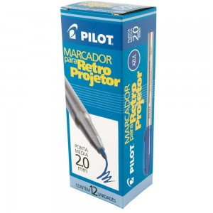 CANETA RETROPROJETOR PILOT 2.0MM AZUL CX...