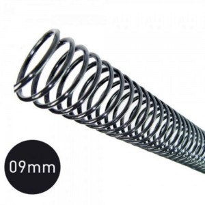ESPIRAL PARA CADERNO 09MM PRETO C/100UN....