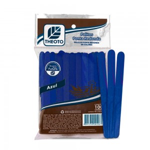 PALITO DE SORVETE REDONDO AZUL 100UN
