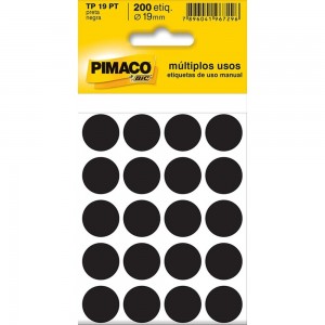 ETIQUETA REDONDA PIMACO TP-19 19MM PRETO...