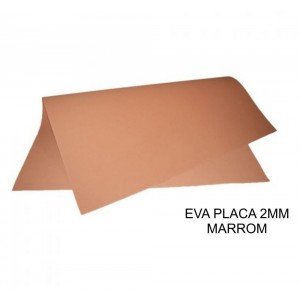 PLACA EM EVA 2MM 40X60CM LISO MARROM MAK...