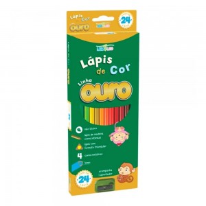 LAPIS DE COR LEO&LEO 24 CORES 4MM TRIANG...