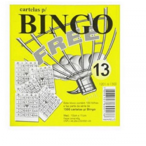 BLOCO DE BINGO FREE AMARELO 100FLS PT/15