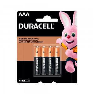PILHA DURACELL ALCALINA PALITO AAA C/4 U...