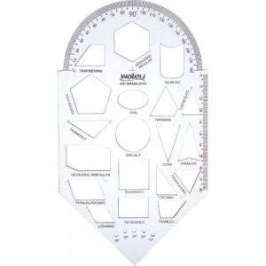 REGUA GEOMETRICA WALEU C/ GABARITO
