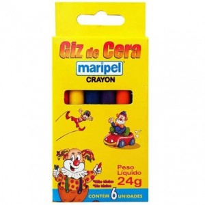 GIZ DE CERA MARIPEL GIZINHO 6 CORES PE/1...