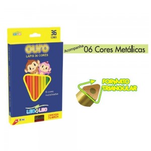 LAPIS DE COR LEO&LEO 36 CORES 4MM TRIANG...